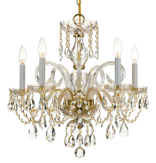 Traditional Crystal Five Light Chandelier in Polished Brass (60|1005-PB-CL-S)