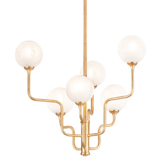 Onyx Six Light Chandelier in Vintage Gold Leaf (68|332-28-VGL)