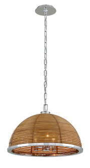 Carayes Three Light Chandelier in Natural Rattan Stainless Steel (68|277-43)