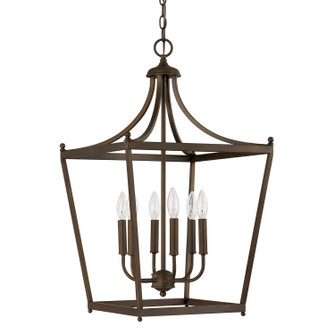 Stanton Six Light Foyer Pendant in Burnished Bronze (65|9552BB)