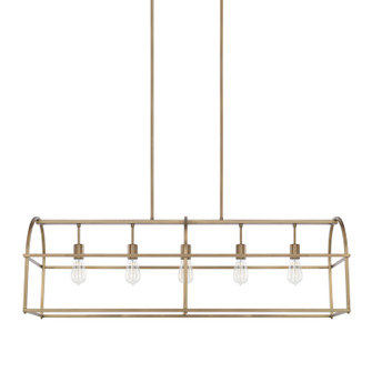 Aubrey Five Light Island Pendant in Aged Brass (65|825751AD)