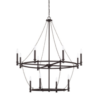 Lancaster 12 Light Chandelier in Black Iron (65|528701BI)
