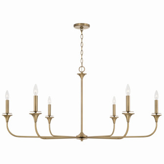 Presley Six Light Chandelier in Aged Brass (65|448961AD)
