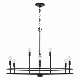 Fuller Nine Light Chandelier in Matte Black (65|448791MB)