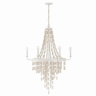 Carissa Six Light Chandelier in Organic White (65|447761OW)
