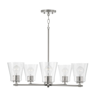 Baker Five Light Chandelier in Brushed Nickel (65|446951BN-533)