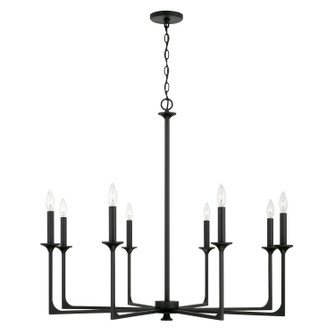 Clint Eight Light Chandelier in Black Iron (65|437381BI)