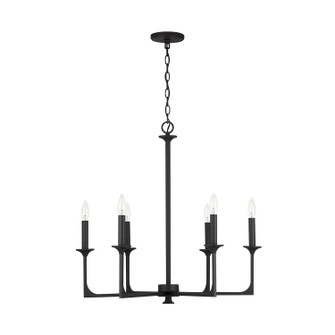 Clint Six Light Chandelier in Black Iron (65|437361BI)