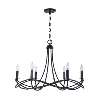 Sonnet Six Light Chandelier in Matte Black (65|431661MB)