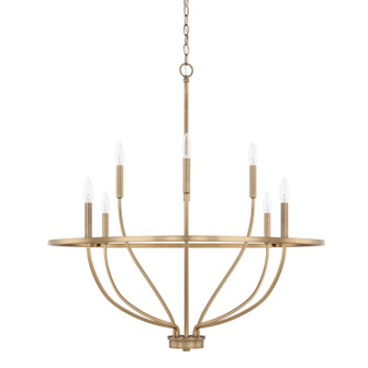 Greyson Eight Light Chandelier in Aged Brass (65|428581AD)