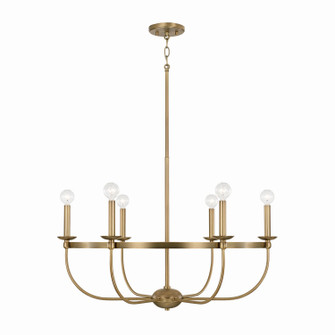 Rylann Six Light Chandelier in Aged Brass (65|425161AD)