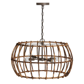 Sanibel Four Light Pendant in Blazed Rattan and Nordic Grey (65|335742BY)