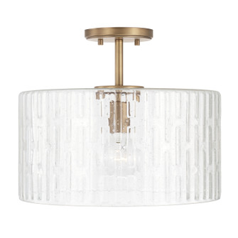 Emerson One Light Semi Flush Mount in Aged Brass (65|241311AD)