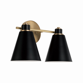 Bradley Two Light Vanity in Aged Brass and Black (65|150121AB)