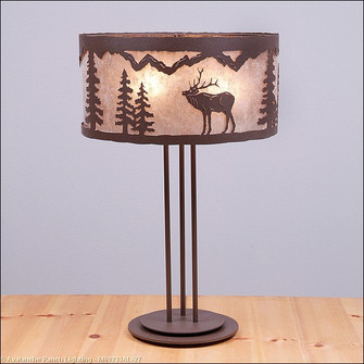 Kincaid-Mountain Elk Three Light Table Lamp in Rustic Brown (172|M69233AL-27)