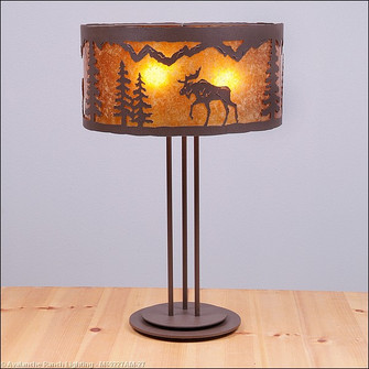Kincaid-Mountain Moose Three Light Table Lamp in Rustic Brown (172|M69227AM-27)