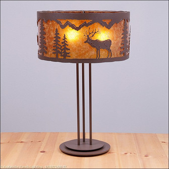 Kincaid-Valley Elk Three Light Table Lamp in Rustic Brown (172|M69223AM-27)