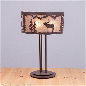 Kincaid-Mountain Elk Three Light Desk Lamp in Rustic Brown (172|M69133AL-27)