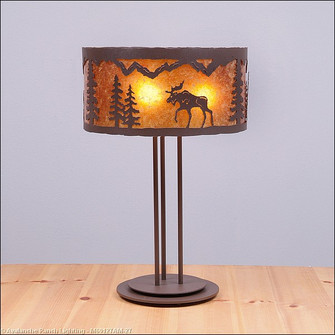 Kincaid-Mountain Moose Three Light Desk Lamp in Rustic Brown (172|M69127AM-27)