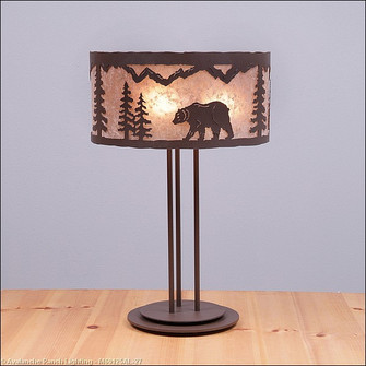 Kincaid-Mountain Bear Three Light Desk Lamp in Rustic Brown (172|M69125AL-27)