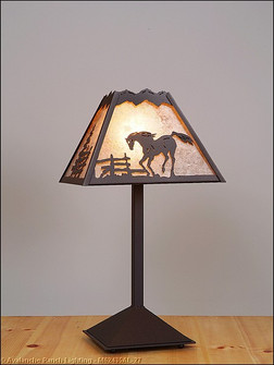 Rocky Mountain-Mountain Horse Rustic Brown One Light Desk Lamp in Rustic Brown (172|M62435AL-27)