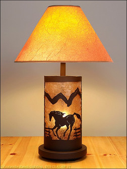 Cascade-Mountain Horse Two Light Table Lamp in Rustic Brown (172|M60135AL-OP-27)