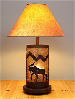 Cascade-Mountain Moose Rustic Brown Two Light Table Lamp in Rustic Brown (172|M60127AL-OP-27)