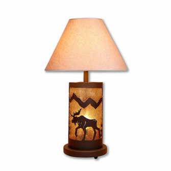 Cascade-Mountain Moose Rustic Brown Two Light Table Lamp in Rustic Brown (172|M60127AL-OP-27)