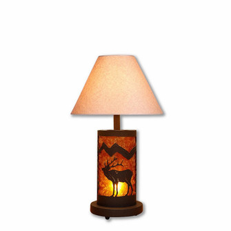 Cascade-Mountain Elk Rustic Brown Two Light Desk Lamp in Rustic Brown (172|M60033AM-OP-27)