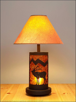 Cascade-Mountain Elk Rustic Brown Two Light Desk Lamp in Rustic Brown (172|M60033AM-OP-27)