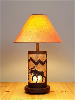 Cascade-Mountain Moose Rustic Brown Two Light Desk Lamp in Rustic Brown (172|M60027AL-OP-27)