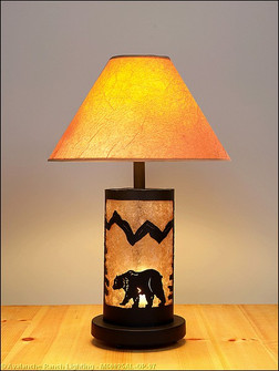 Cascade-Mountain Bear Black Iron Two Light Desk Lamp in Black Iron (172|M60025AL-OP-97)