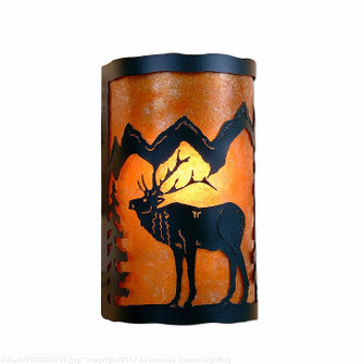 Cascade-Mountain Elk Black Iron One Light Wall Sconce in Black Iron (172|M51833AM-97)