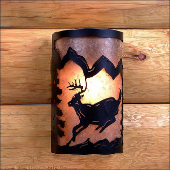 Cascade-Mountain Deer Black Iron One Light Wall Sconce in Black Iron (172|M51830AL-97)