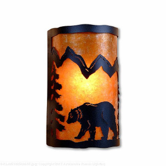 Cascade-Mountain Bear Black Iron One Light Wall Sconce in Black Iron (172|M51825AM-97)
