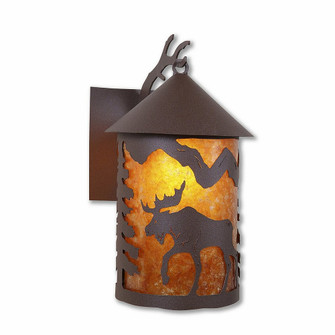 Cascade Lantern-Mountain Moose One Light Wall Sconce in Rustic Brown (172|M51627AM-27)