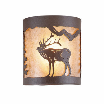 Kincaid-Mountain Elk One Light Semi Flush Mount in Rustic Brown (172|M49133AL-27)