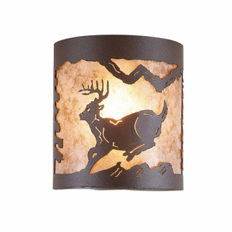 Kincaid-Mountain Deer One Light Semi Flush Mount in Rustic Brown (172|M49130AL-27)
