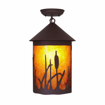 Cascade-Cattails One Light Semi Flush Mount in Rustic Brown (172|M48665AM-27)