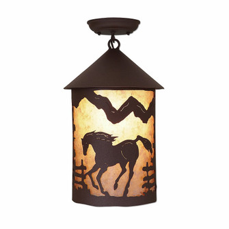 Cascade-Mountain Horse One Light Semi Flush Mount in Rustic Brown (172|M48635AL-27)
