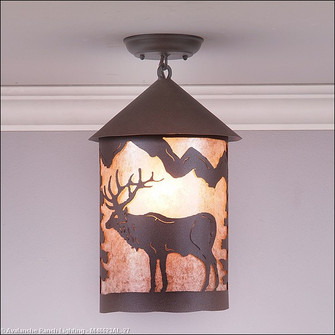 Cascade-Valley Elk One Light Semi Flush Mount in Rustic Brown (172|M48623AL-27)