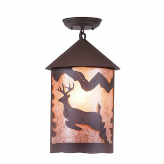 Cascade-Valley Deer One Light Semi Flush Mount in Rustic Brown (172|M48621AL-27)