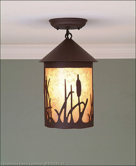 Cascade-Cattails One Light Semi Flush Mount in Rustic Brown (172|M48565AL-27)