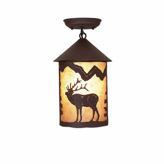 Cascade-Mountain Elk Rustic Brown One Light Semi Flush Mount in Rustic Brown (172|M48533AL-27)