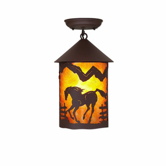 Cascade-Mountain Horse One Light Semi Flush Mount in Rustic Brown (172|M48535AM-27)