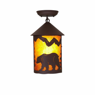 Cascade-Mountain Bear Rustic Brown One Light Semi Flush Mount in Rustic Brown (172|M48525AM-27)