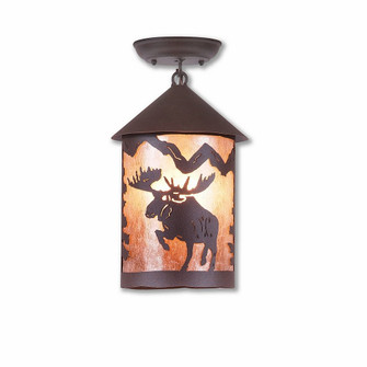 Cascade-Alaska Moose One Light Semi Flush Mount in Rustic Brown (172|M48522AL-27)