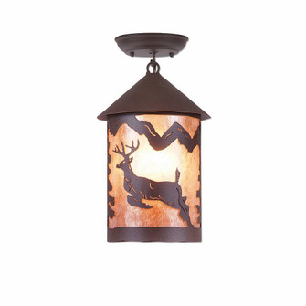 Cascade-Valley Deer One Light Semi Flush Mount in Rustic Brown (172|M48521AL-27)