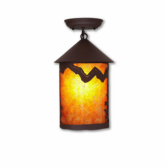 Cascade-Rustic Plain One Light Semi Flush Mount in Rustic Brown (172|M48501AM-27)