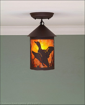 Cascade-Loon Rustic Brown One Light Semi Flush Mount in Rustic Brown (172|M48464AM-27)